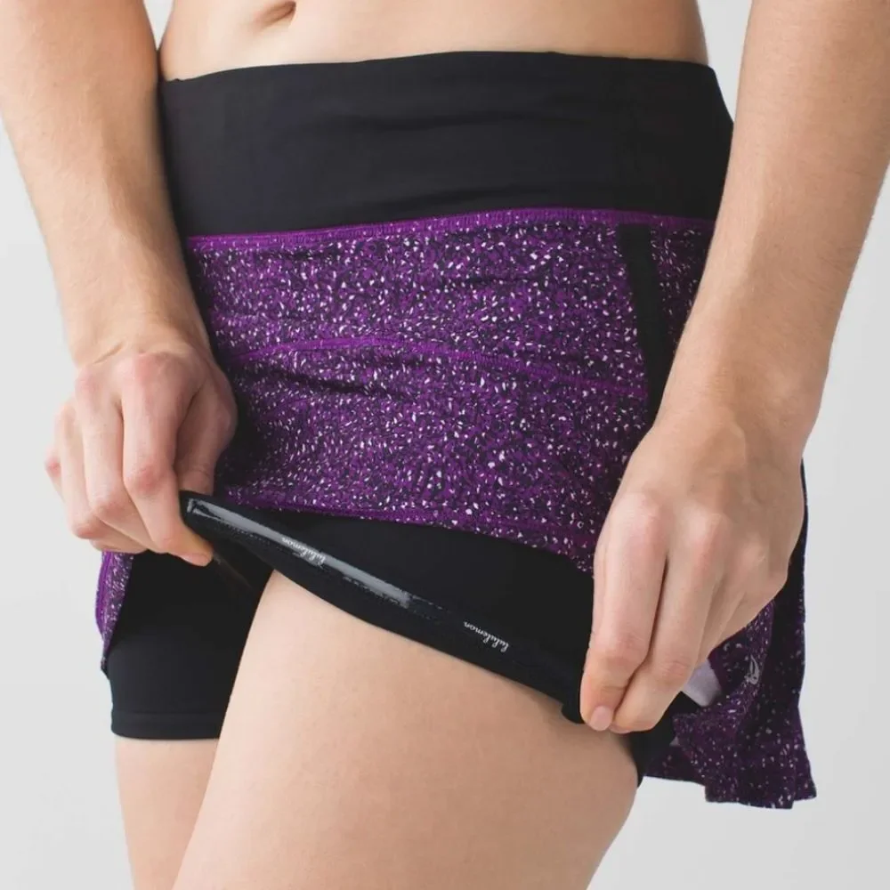 Lululemon Pace Rival Skirt Flashback Static Powdered Rose Violet 8 Tall Purple